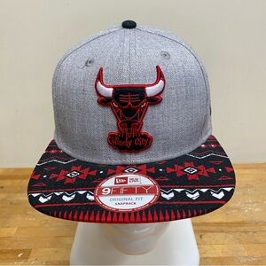 New Era 9fifty Chicago Bulls Windy City Hardwood Classics Aztec Snapback Hat Cap
